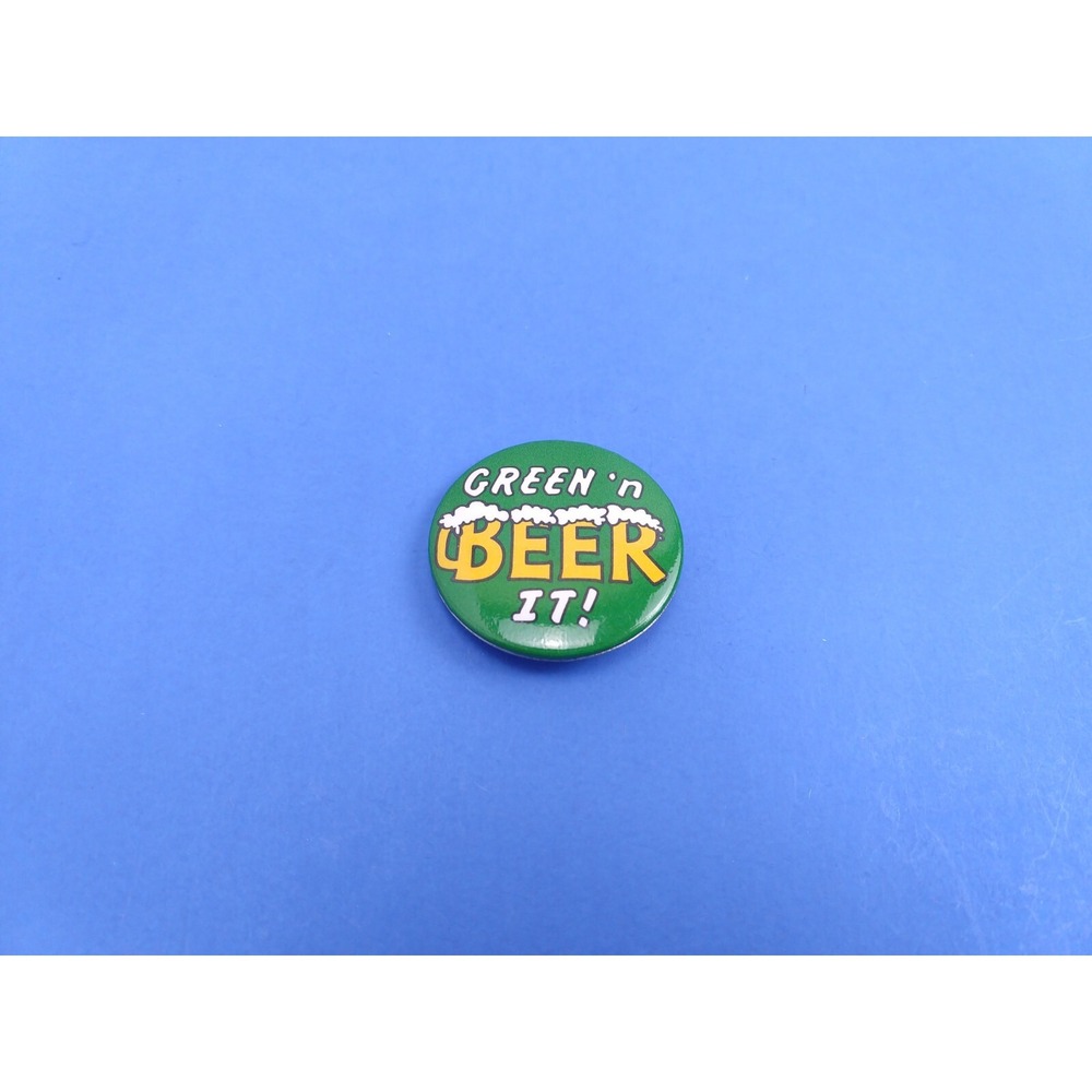 Green N Beer It Vintage St. Patrick's Day by Hallmark Pin Button Pinback